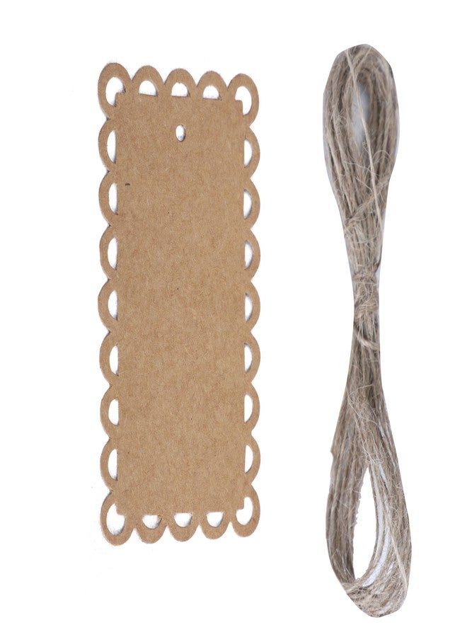 Atmiyamart Scalloped Border Kraft Tag, Gift Tags Kraft Paper Tag DIY Craft Decorative Tags 50 Pcs Brown for Wedding Party Favors Baby Shower Birthday Christmas with Jute Twine - Image 1